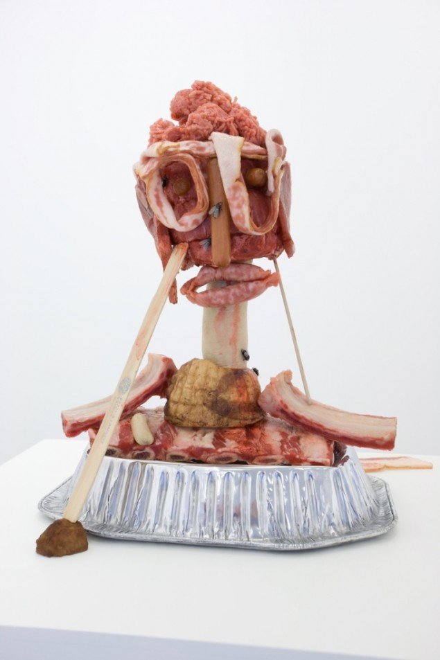 Double Meat Head (Fresh), 2009, støbt aluminium, bronze, urethan og maling. Pressefoto: ARoS.