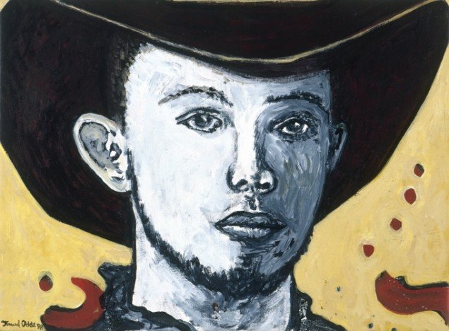 Wanted Cowboy, 1999. Akryl på lærred, 45/63 cm. Fotograf: Bent Ryberg