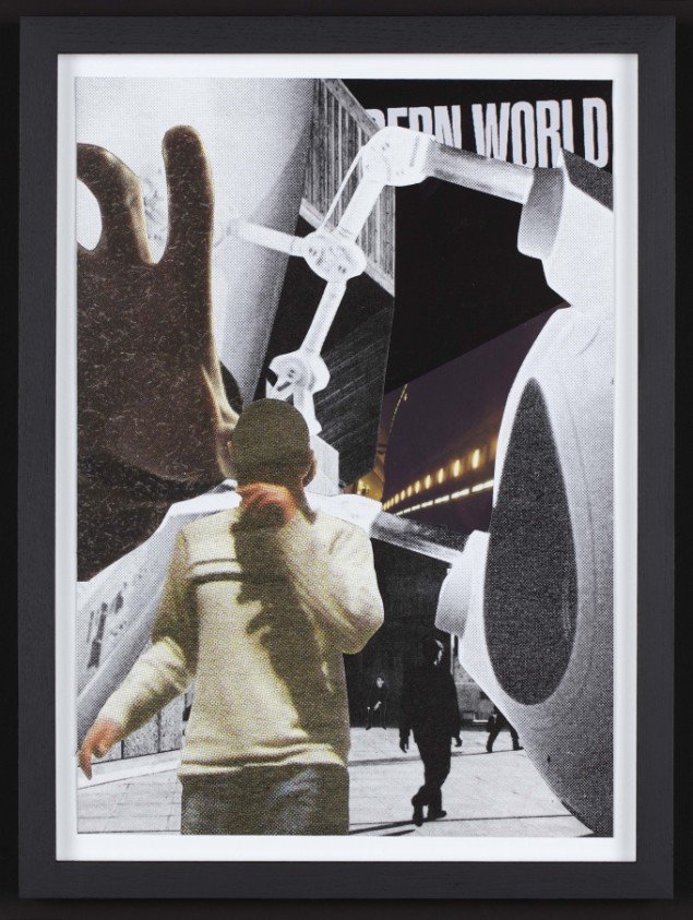Jakob Koldign ..dern World 2011. Collage på papir 40x28,5 cm. Courtesy Galleri Nicolai Wallner. Foto: Anders Sune Berg