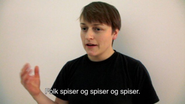 Naja Maria Lundstrøm: Well It's Not Going to Lift Itself, 2014. (videostill)