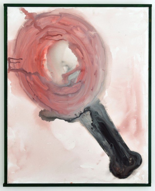 Zven Balslev: Kyllingelår, 2014. Akryl på lærred, 100 x 83 cm. Foto: Marie Kirkegaard Gallery