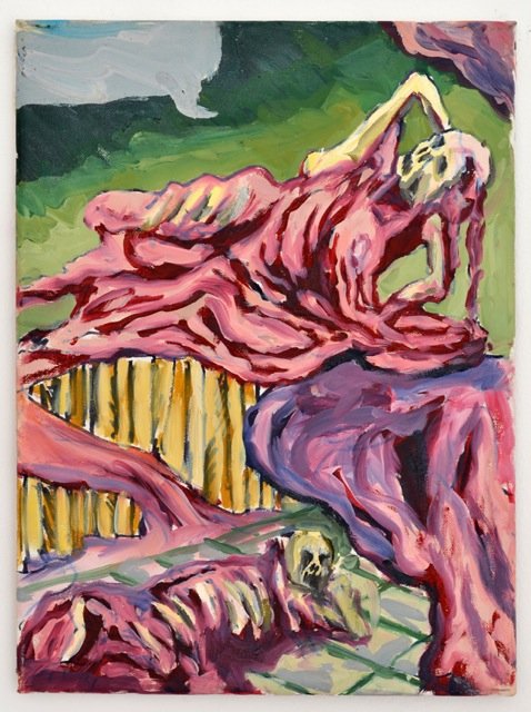 Andy Bolus: Untitled, 2014. Olie på lærred, 40x30 cm. På GOURMEAT, Marie Kirkegaard Gallery til d. 8/11. Foto: Marie Kirkegaard Gallery