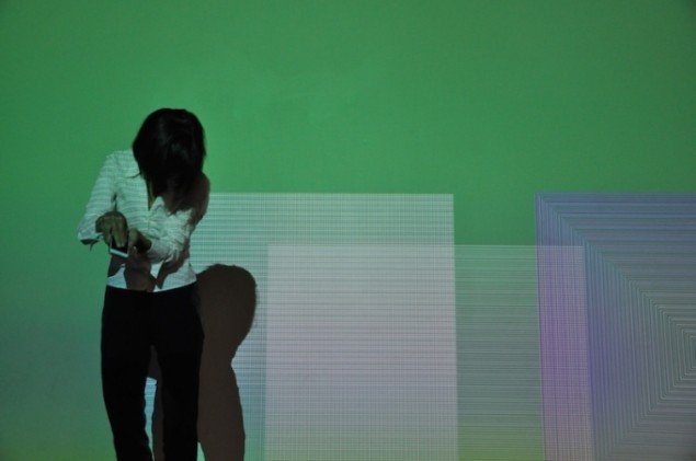 Samme dag på DIAS - Digitale Interactive Art Space performede den taiwanesiske percussionist Ying-Hsueh Chen ved kunstnerfællesskabet Haandholdts arrangement om digital kunst. Foto: Rikke Sabrina Jensen