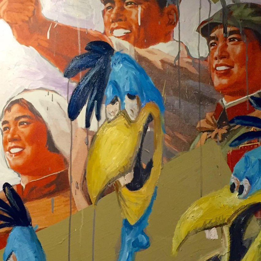 Filippinske Manuel Ocampo er aktuel med udstillingen Sweating The Green-Bird Parrot Out... i Marie Kirkegaard Gallery. Pressefoto