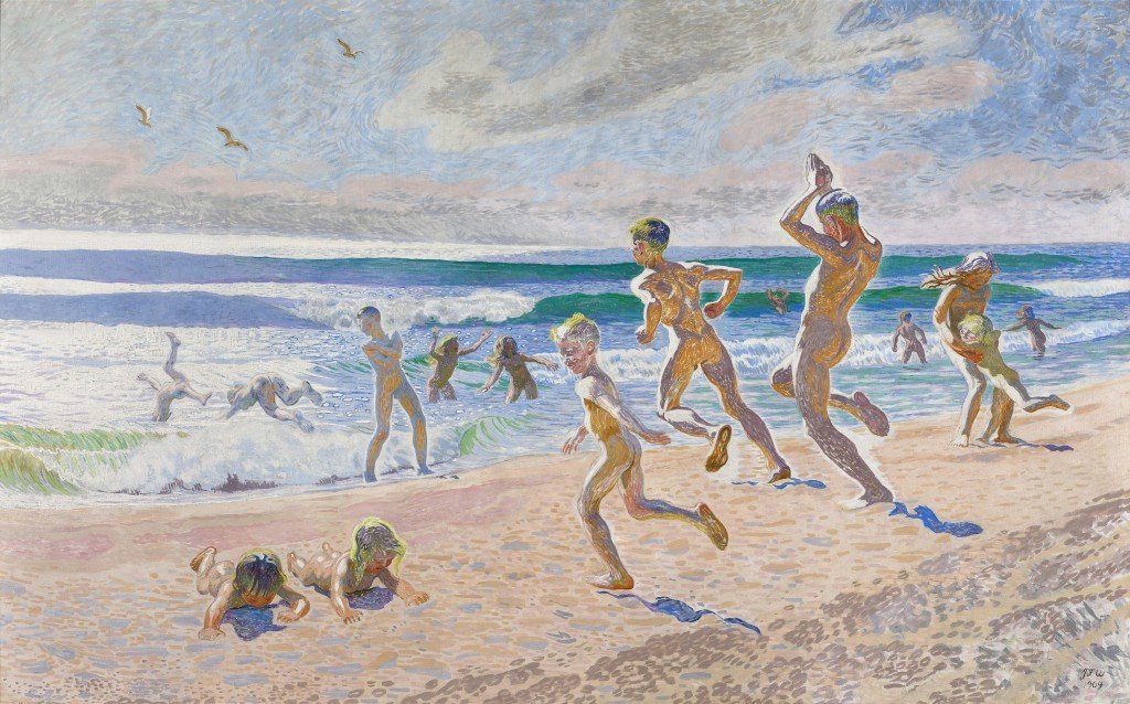 JF Willumsen: Badende Børn paa Skagen Strand, 1909. Foto: Skagens Kunstmuseer