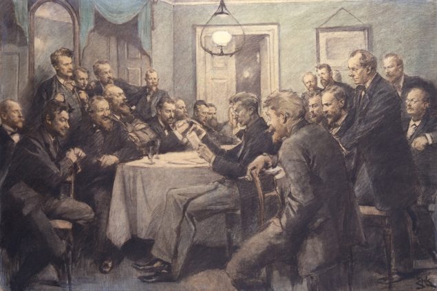 Erik Henningsen: Et møde i Bogstaveligheden 1. marts 1882, 1910. Det Nationalhistoriske Museum, Frederiksborg Slot. Pressefoto