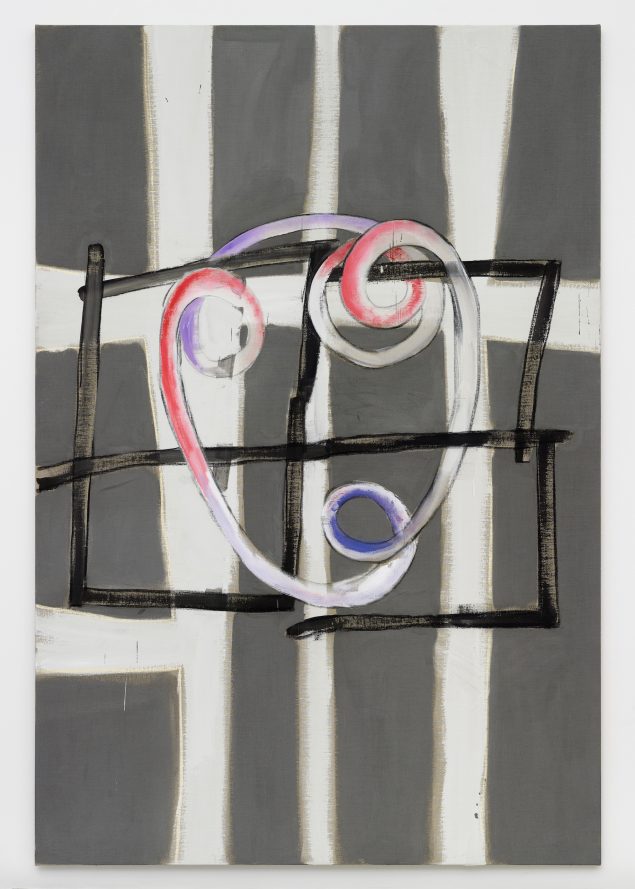 Tom Humphreys: Untitled, 2016. Acrylic, pigment, charcoal on linen. 200 x 135 cm. Courtesy: kunstneren og Christian Andersen