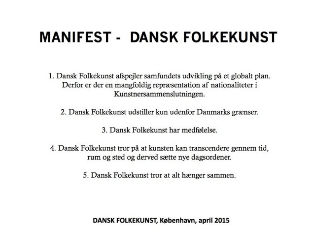 Manifestet af Dansk Folkekunst. 