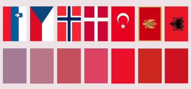 Ismar Cirkinagic: Flag transformeret til farver. Ocean Europe, Esbjerg Kunstmuseum, 2016. Foto: Ismar Cirkinagic