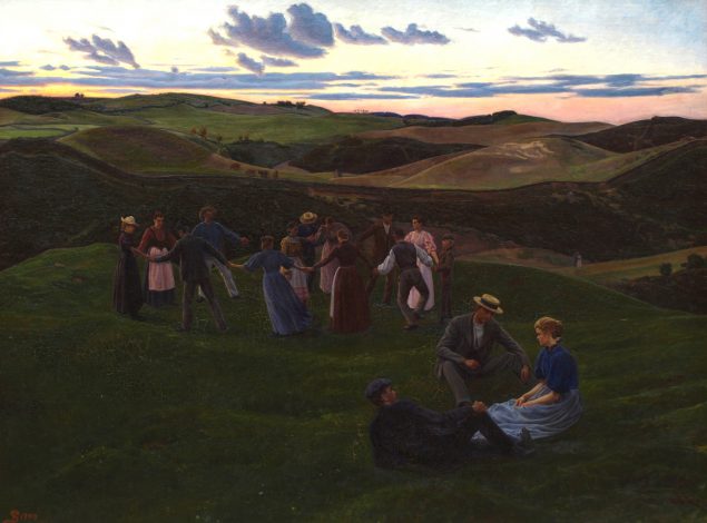 Fritz Syberg: Aftenleg i Svanninge Bakker, 1900