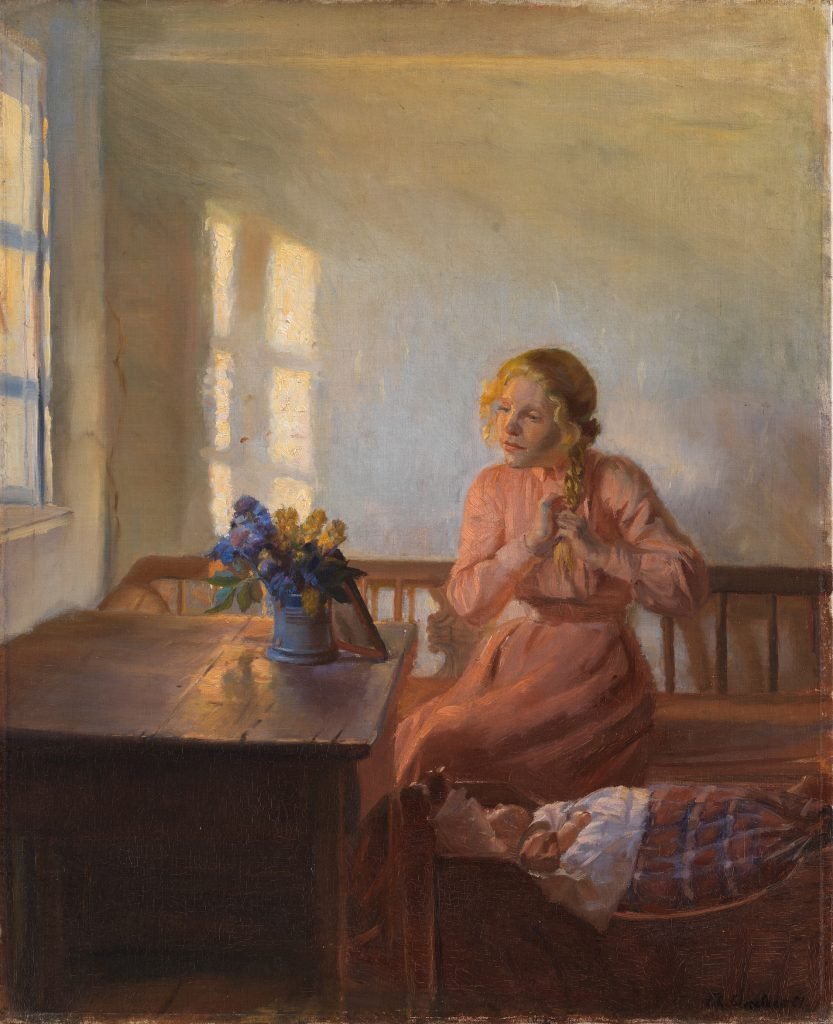 Anna Ancher, SMK, Statens museum for kunst, Interiør med ung pige
