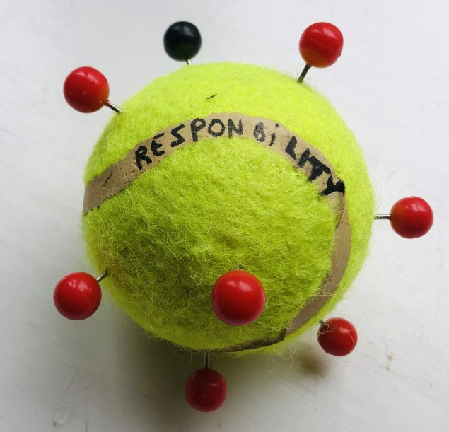 Thierry Geoffroy/Colonel: Responsability. Tennisball and needles