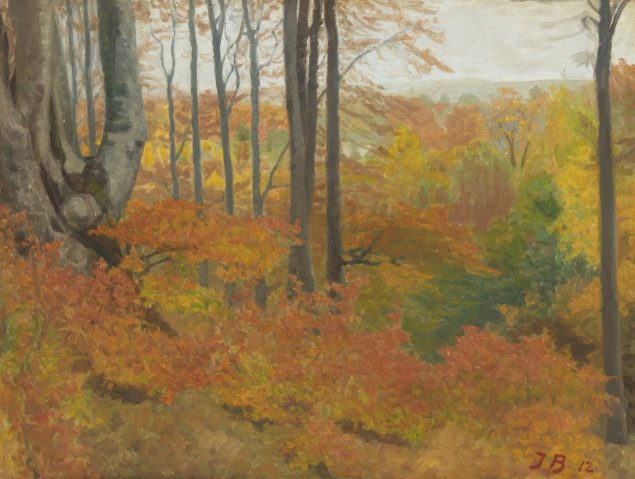 Jens Birkholm: Efterårsdag i skoven, 1907. Privateje.